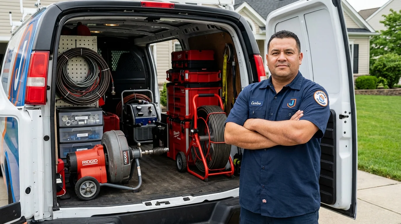 Professional drain cleaning equipment and Johns Plumbing LLC plumber in Mullins